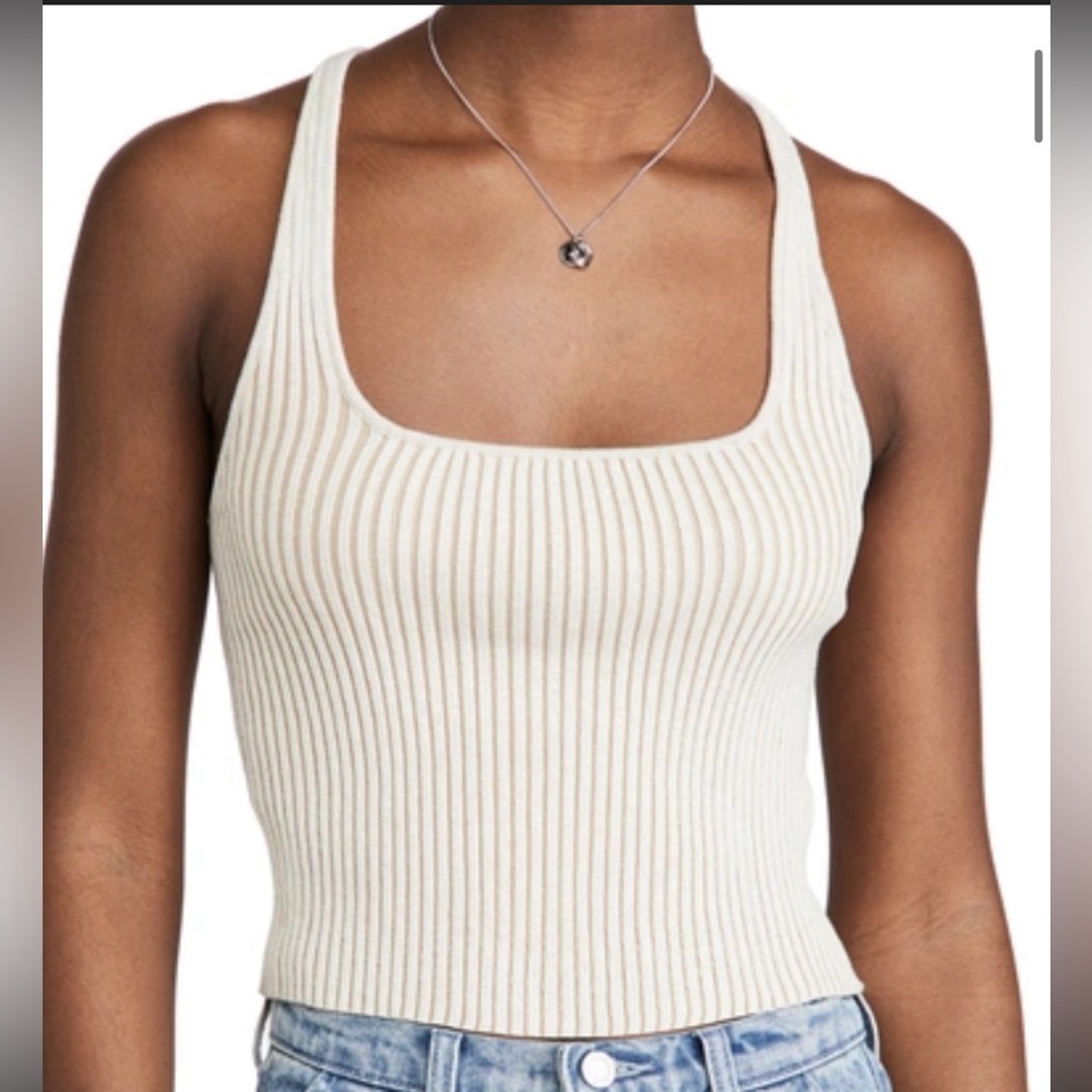 NWT Free People Cream Ribbed Tank Top